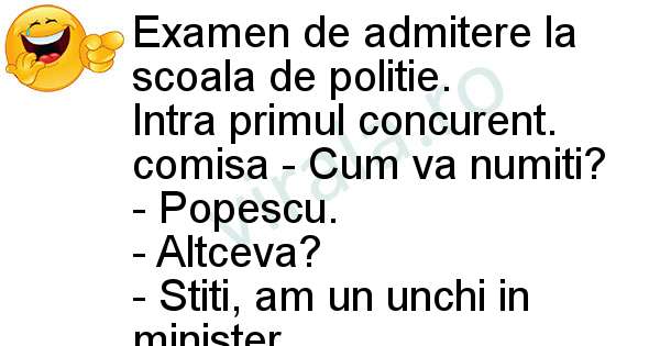 Examen de admitere la scoala de politie