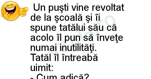Un puşti vine revoltat de la şcoală